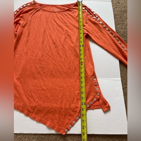 Soft Surroundings Open Cold Shoulder Tunic with Button Accents XS Orange - Picture 6 of 6